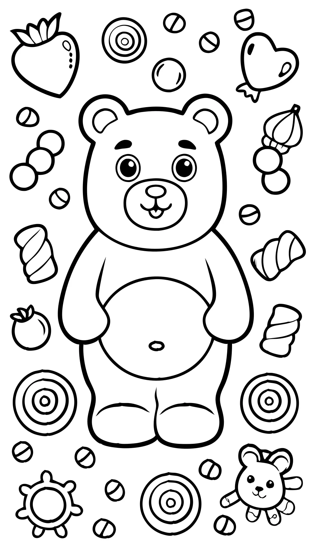 Página para colorear de oso gomoso